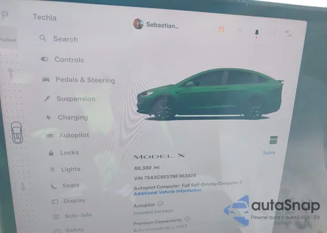 2022 Tesla Model X Dual Motor All-Wheel Drive z USA, uszkodzony, nr VIN 7SAXCBE57NF363929